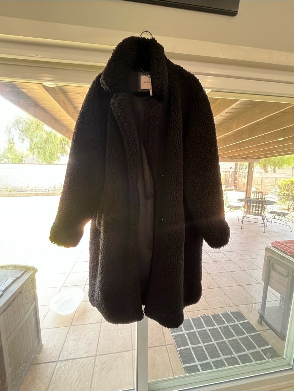 BCBGeneration Black Faux Shearling Teddy Coat